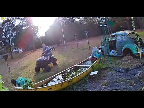 Poulan Pro, Pulley Swap, First Ride. No Brakes, No Clutch, Hand Throttle.