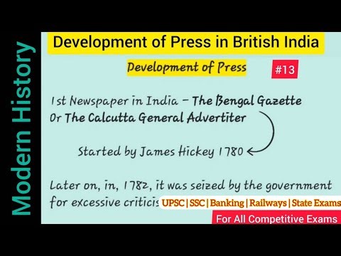 Development of Press in India | Newspapers, Acts & Freedom Movement | Modern History