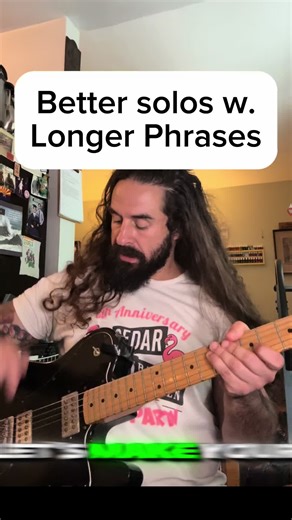 Your solos don’t need more scales — they need longer phrases. 🎸 Start with a short lick, add a little more, repeat a note or two, and suddenly you’ve got a full musical sentence. Do that with another lick, then tie them together for solos that flow and breathe. Follow for fretboard fluency 🔥