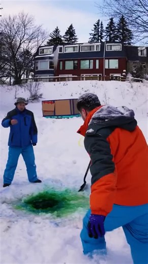 We found the pond monster hibernating in ice 😱 #monster #monsterhunter | Papa Jake