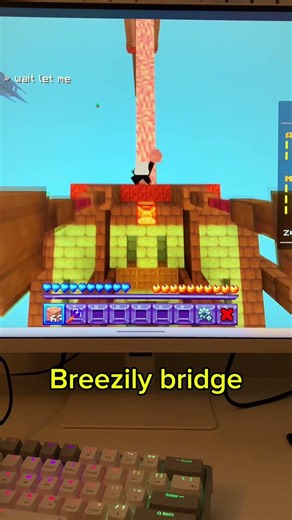 Different bridging methods #minecraft #hiveskywars #hypixel #bedwarsspeedrun #gaming