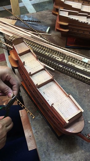 Handcrafting the Wooden Model Boat Railing 🛠️