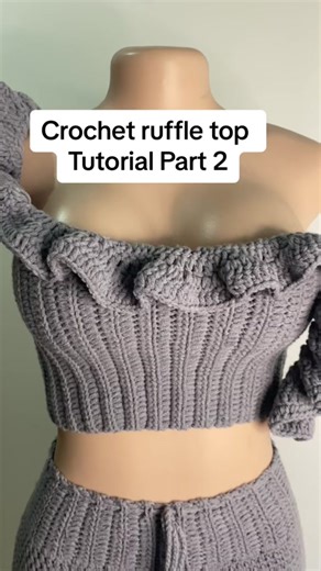 Crochet Ruffle Top Tutorial: Off the Shoulder Free Pattern