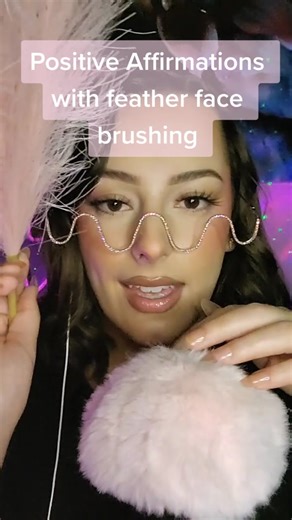 Positive Affirmations with Feather Face Brushing for Relaxation