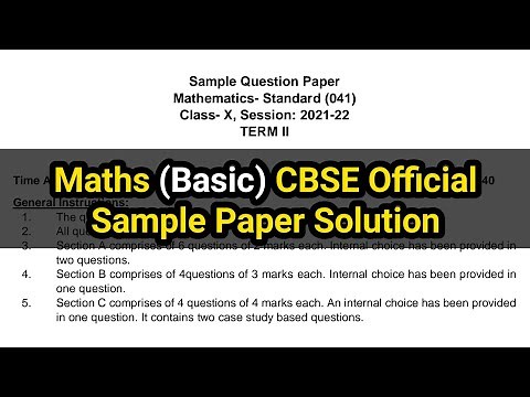 Class 10 Maths (Basic) Sample Paper Full Solution for Term 2