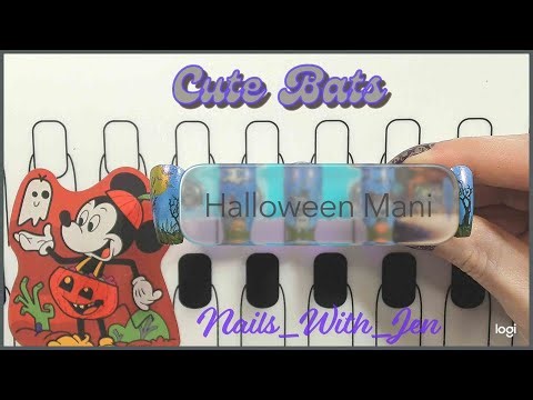 Cute Halloween Bats - Nail Stamping