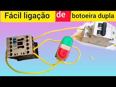 How to connect a simple direct starter control using a double on/off button