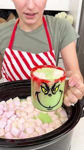 This Grinch drink stole Christmas! I make a white hot chocolate grinch drink in my crockpot. | Rick's Friend Justine
