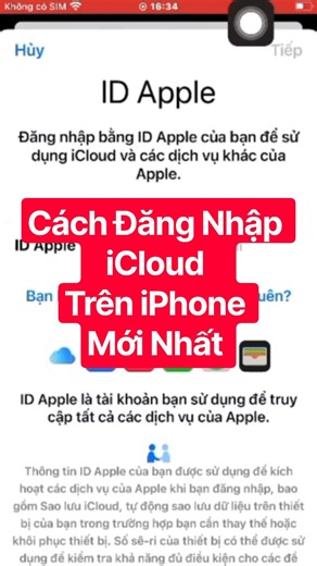 Cách Đăng Nhập iCloud Trên iPhone