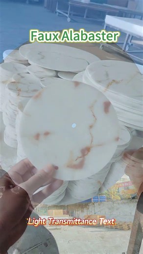 Faux alabaster light transmittance test.#luxurystone #lightingbox #fauxalabaster #decoration