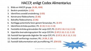 HACCP enligt Codex Alimentarius ( Del 2 )