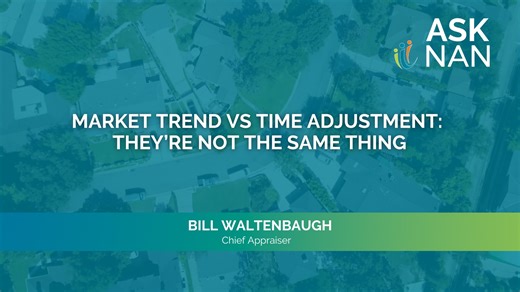 A declining market doesn’t automatically mean negative time adjustments. In this week’s Ask NAN, Bill Waltenbaugh explains why 12-month market trends and time adjustments are related, but not the same analysis, and when a zero adjustment can be the most accurate conclusion. It’s all about timing, support, and real market behavior. Subscribe to our YouTube channel to watch previous AskNAN videos - https://www.youtube.com/@NationwideAppraisal #AskNAN #AppraisalEducation #UAD36 #MarketTrends #RealE