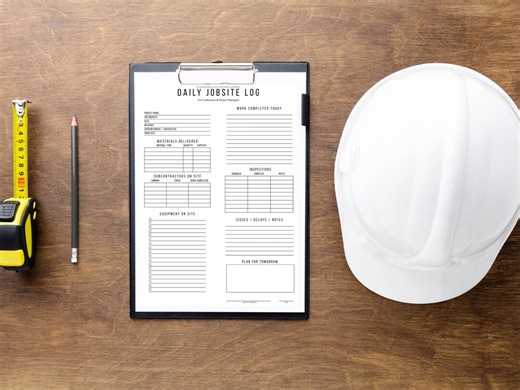Contractor Daily Jobsite Log | Construction Project Report (canva & PDF) - Etsy