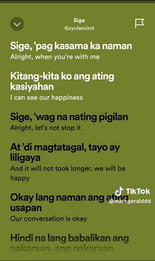 Sige - 6cyclemind Song Lyrics