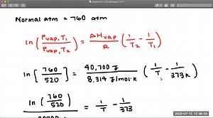 In Breckenridge, Colorado, the typical atmospheric pressure is 520. torr. What is the boiling point of water (ΔHvap =40.7. kJ / mol ) in Breckenridge? | Numerade