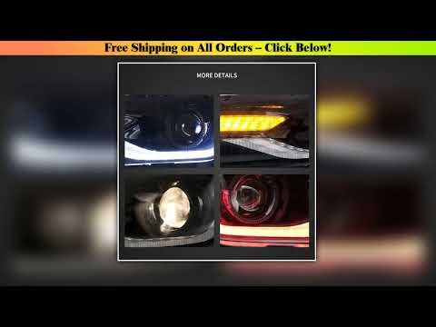 2014-2015 Chevy Camaro RGB LED Dual Beam Projector Headlights, Black Housing, App Control Color