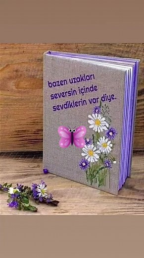 Handmade Booklet with Floral Design and Butterfly Sticker