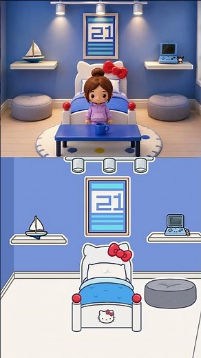 💙 Toca Boca Cozy Blue Bedroom Ideas 🛏️✨ | Cute Aesthetic Room Tour | Toca Life World #Shorts