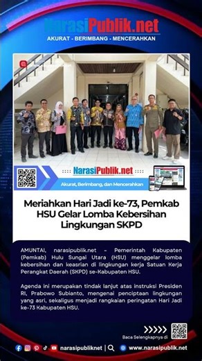 Meriahkan Hari Jadi ke-73, Pemkab HSU Gelar Lomba Kebersihan Lingkungan SKPD