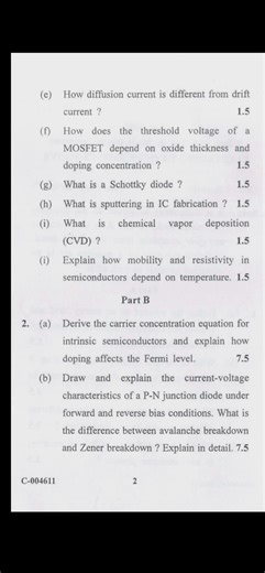 Electronic devices ques paper📃of B.tech(CSE)6th sem(2025) | #btech #ymca #pyq #engineeringstudents