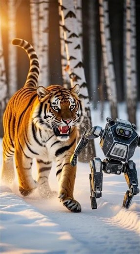 Siberian Tiger Charges a Recon Bot #Wildlife #Robotics #cinematicshort
