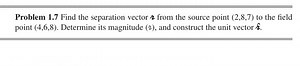 Problem 1.7 Find the separation vector \boldsymbol { \kappa } f... | Filo