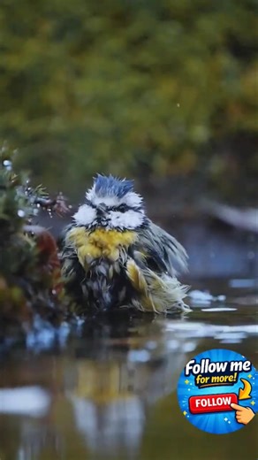 Sweet little bird bath #shorts #nature #birds #animals #video
