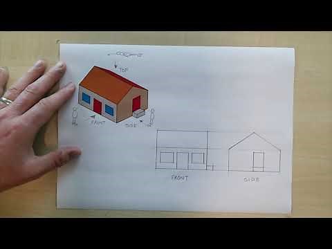 Simple orthographic drawing of a house