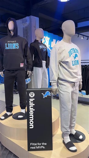 The sweats and hoodie from the @lululemon @Detroit Lions collection are so cozy! 🦁 @Fanatics #detroitlions #lululemon #fanatics