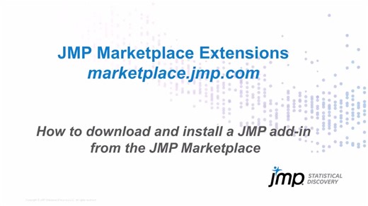 JMP Marketplace Extensions - How to Install a JMP Add-In