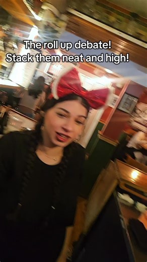 Roll ups, stack them neat and high, not messy to appear as if they were all dine. #server #rollup #restaurant #family #fyppppppppppppppppppppppp