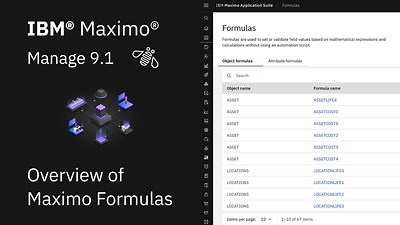 Overview of Maximo Formulas
