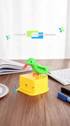 This bird toothpick dispenser is way more fun than it should be 😂🐦 One press → it grabs a toothpick for you. ✔ Hygienic ✔ Big storage ✔ Cute for kitchen or office I keep pressing it just because it’s satisfying 😭