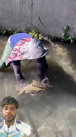 Catching Big Fish by Hand in Small Water 😱🐟#fishing#viral #fish#village#funny#training#shorts