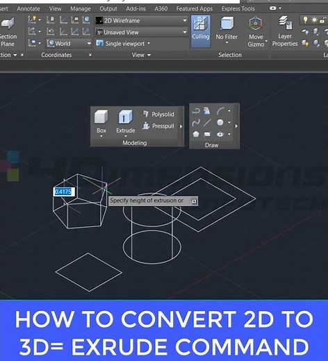 How to Use the Extrude Command in AutoCAD 3D #mechanicalengineering #autocad #pune #3d #extrude