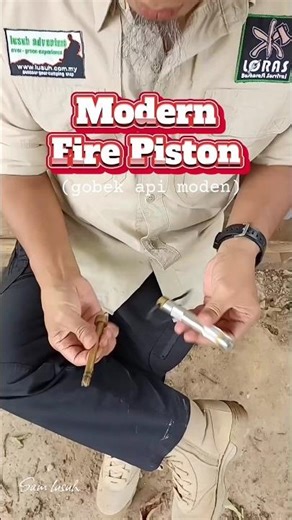 Modern Fire Piston (gobek api) #survival #bushcraft #survivalskills #prepping #fyp #primitivefire