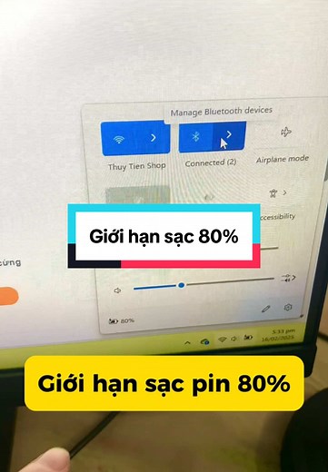 Hướng dẫn giới hạn sạc laptop ở 80%