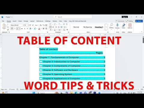 How to Make Table of Contents in MS Word | Quick Tip #wordtutorial