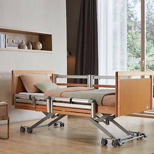 [Hot Item] Versatile Electric Hospital Bed with Adjustable Wooden Frame and Accessories
