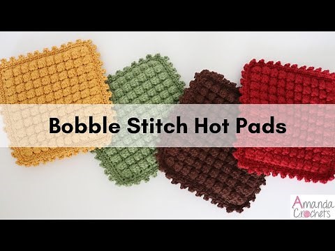 Bobble Stitch Hot Pad | Crochet Hot Pad | Easy Crochet Tutorial