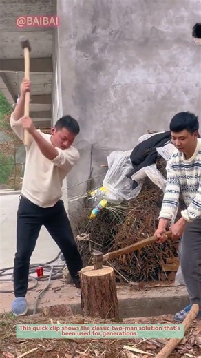 The Secret to Splitting Tough Logs! 🪓 | Wood Splitting Hack