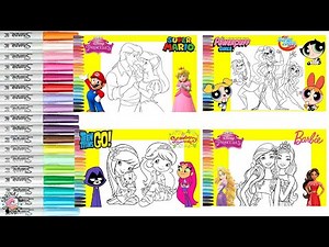 Coloring Book Compilation Makeover Disney Princess Barbie DC Super Hero Girls Strawberry Shortcake