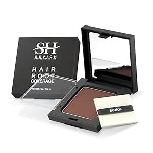 SEVICH Root Touch Up Powder 12g - Instant Gray Hair Coverage & Bald Spot Concealer for Women & Men, Waterproof Hair Shadow Powder with Applicator, Coffee Brown