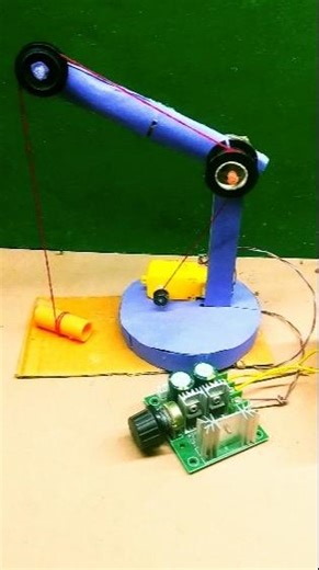 Mini crane working model using gear motor part 2 #experiment