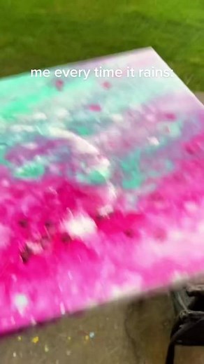 art collab with the rain #artistsoftiktok #abstractart #rainart | painting