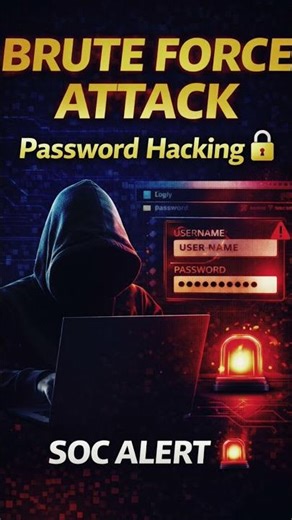 What is Brute Force Attack? 🔥 | Cyber Security Hindi | SOC L1#bruteforceattack #cybersecurity #soc