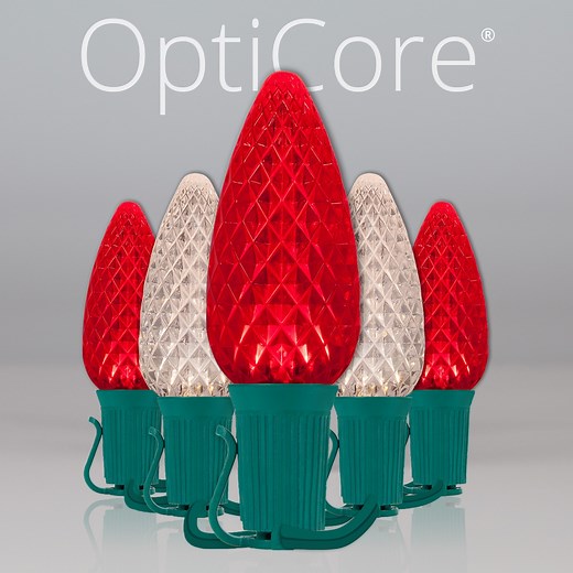 Christmas Lights - C9 Warm White / Red Opticore Commercial LED Christmas Lights - Christmas Lights, Etc