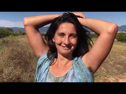 Tsetsi Shows her Hairy Armpits in the Wild Countryside in Bulgaria Jelio. Цеци и ЖельоМир в Дивото