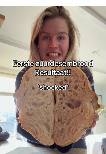 Het resultaat van mijn eerste zuurdesembrood!