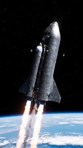 Massive spacecraft launching from Earth! #Space #RocketLaunch #EarthOrbit #SpaceTravel #FutureTech #Exploration #Astronomy | Space Fact